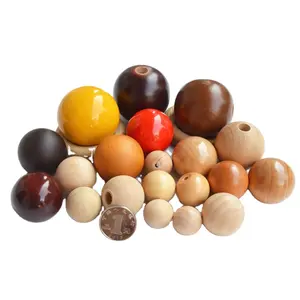 5-50mm 1-1000pcs Natural Wood Beads Round Spacer Wooden Pearl Lead-Free Balls Charms DIY For Jewelry Making Handmade Accessories