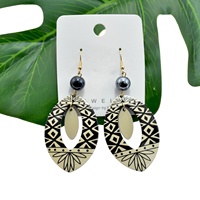 Boucles d'Oreilles Hawaïennes Bijoux Bohèmes de Samoa avec Tortue de Mer et Fleur pour Femmes Filles Cadeaux