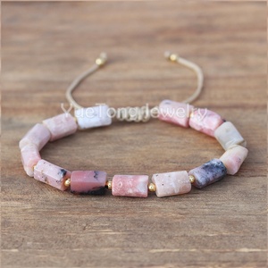 Pulsera <span class=keywords><strong>de</strong></span> Piedras Preciosas Naturales Hechas a Mano para Mujer, Ajustable, con Baño <span class=keywords><strong>de</strong></span> Oro <span class=keywords><strong>de</strong></span> 18k sobre <span class=keywords><strong>Acero</strong></span> <span class=keywords><strong>Inoxidable</strong></span>, Estilo Boho, Venta al Por Mayor - Product Image 1