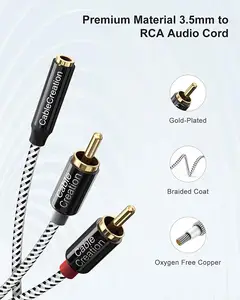 Кабель CableCreation со штекером 3,5 мм на штекер 3,5 мм на штекер 2RCA стерео аудио кабель для ТВ MP3 планшетов динамиков автомобиля