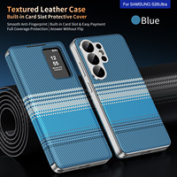 Dengan Smart View Window S24 S25 S26 Flip Leather Wallet Phone Case untuk Samsung Galaxy S26 Ultra, Penutup Pelindung Anti Guncangan.