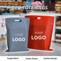 Sac de Courses Personnalisé Éco-Supermarché Recyclé Non Stratifié à Découpe en D Soudé à Chaud, Sacs Fourre-Tout Non-Tissés Lettre, Emballage Côte Est