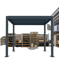 Système de toit à lames motorisé en aluminium pour pergola, auvent étanche pour jardin, balcon, terrasse, gazebo moderne avec revêtement en poudre