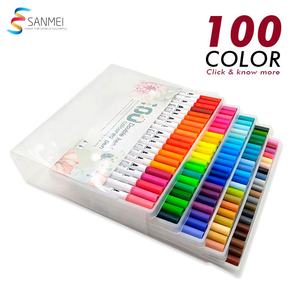 Juego de pinceles de doble punta para acuarelas, 100 colores, marcadores artísticos para dibujo - Product Image 2