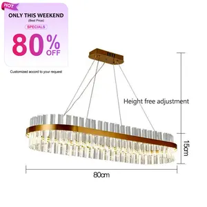 Grosir Lampu Gantung Kristal Mewah untuk Ruang Tamu Lampu Liontin Oval untuk Restoran Kamar Tidur Aula Pencahayaan Bangunan Dupleks
