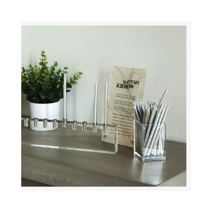 Hanoukka Hanoukka Bougie Éclairage Huile Tasse Cadeau Juif Judaica Acrylique Or Pierre Peint par <span class=keywords><strong>Judy</strong></span> Lucite Classique Menorah - Product Image 3
