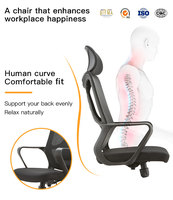 Chaise de bureau moderne en maille à dossier moyen, pivotante, pour personnel, vente en gros à prix réduit
