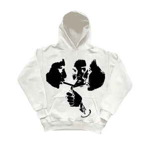 <span class=keywords><strong>Sudadera</strong></span> con Capucha Estampada Y2K Transfronteriza, Estampado de Retrato en Blanco y Negro, Bolsillo Canguro Holgado, Manga Larga, Casual, Otoño/Invierno - Product Image 5