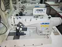 Machine à coudre semi-sèche JUKI LH-3528 d'occasion à 2 aiguilles, système de couture à point noué, avec composant moteur central