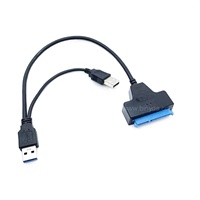 SATA a Dual USB 3,0 alimentado SATA 22 Pin Disco Duro USB 3,0 Cable adaptador de alta velocidad para externo 2,5 pulgadas SATA HDD SSD