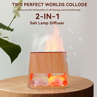 Diffuseur d'arômes OEM en pierre de sel 8 couleurs pour cheminée avec télécommande, veilleuse et humidificateur d'huiles essentielles pour la maison