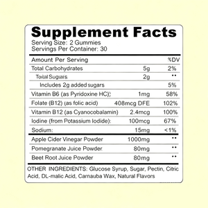 Gomitas de Marca Privada Premium Formuladas Científicamente con Vinagre de Sidra de Manzana y B6 para Energía Durante Todo el Día, Pedido al por Mayor - Product Image 5