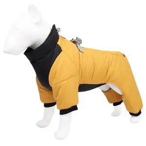 OEM/ODM Customised Printed Waterproof Warm Zipper Pet Dog Designer Jacket For Dog Winter Jacket With Harness