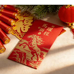 Nouvel an chinois personnalisé <span class=keywords><strong>Hongbao</strong></span> 2026 paquets rouges argent chanceux enveloppes en papier rouge paquet d'argent - Product Image 1