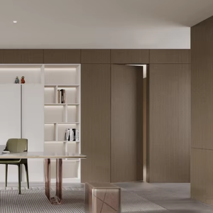 أبواب داخلية حديثة بتصميم ثلاثي الأبعاد من ميلينكو، أبواب خزائن جدارية قابلة للتخصيص بنفس اللون لغرفة المعيشة والفيلات والفنادق - Product Image 3