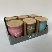 Bougie parfumée personnalisée de luxe à la lavande pour la décoration de la maison, contenant de la cire de soja aromathérapeutique