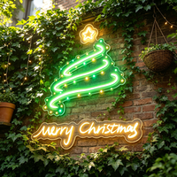 Enseigne néon LED personnalisée Joyeux Noël, multicolores, télécommandée, pour publicité et décoration de café, boutique, bar, mur