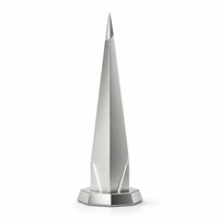 Trophée en métal cannelé, colonne carrée dorée avec torsion à angle droit, trophée médaille personnalisé, cadeau de récompense