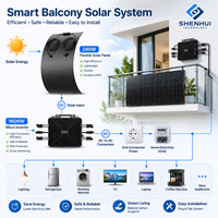 Kit solaire pour balcon Plug and Play 1600W avec micro-onduleur et panneaux solaires flexibles pour la production d'énergie domestique