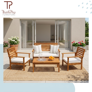 THINH PHU OLIVER Functional Acacia Wood Sofa Set-Contemporary Outdoor Furniture <b>for</b> <b>Garden</b> & Living Room-Customized Packing - Product Image 4