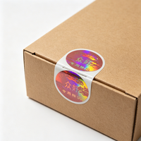 Autocollant holographique anti-contrefaçon personnalisé, autocollant holographique de sécurité en vinyle, étiquette holographique laser arc-en-ciel pour l'emballage