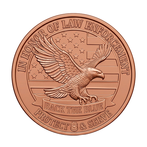 Pièce <span class=keywords><strong>de</strong></span> monnaie commémorative patriotique en cuivre pur <span class=keywords><strong>de</strong></span> 1 oz, « Back the Blue Challenge Coin », en <span class=keywords><strong>l</strong></span>'honneur <span class=keywords><strong>de</strong></span> <span class=keywords><strong>l</strong></span>'Aigle Américain - Product Image 1