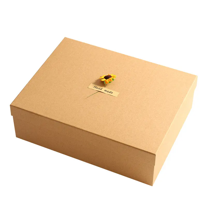 カスタマイズされた長方形の子供男性誕生日クラフト紙ギフトセットパッケージボックス服バレンタインボックスギフト