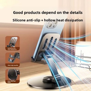 Support de <span class=keywords><strong>tablette</strong></span> rotatif pliable en alliage d'aluminium haut de gamme, support de bureau universel pour téléphones et tablettes, idéal pour regarder des séries et des diffusions en direct - Product Image 2