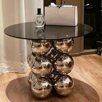Grande table basse ronde en verre, table de salon moderne, vente en gros d'usine, prix bas, OEM ODM, table de salon spacieuse