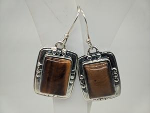 Pendientes de Plata de Ley 925 Hechos a Mano con Ojo de Tigre, Joyería de Piedras Preciosas Naturales, Pendientes Colgantes Bohemios de Moda para Mujer, Venta al por Mayor - Product Image 5