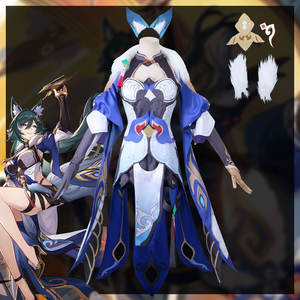 Honkai: Star Rail caractère <span class=keywords><strong>Yukong</strong></span> Cosplay robe bleue Cosplay Costume femme avec bandeau cheville - Product Image 5