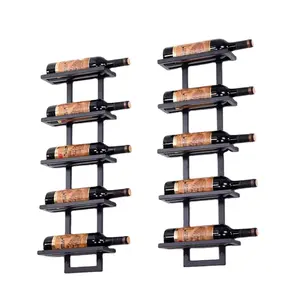 Metal Wine Storage Holder Wine Rack Iron 30% Deposit and 70% Balance No Wood Modern 1sets/box Red 5 Bottles Black Wall 300pieces