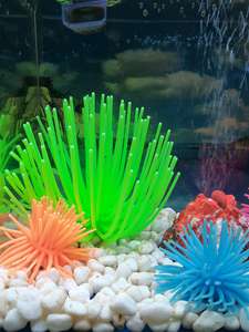 Décorations en silicone de boule d'oursin pour aquariums 6 couleurs décorations d'aquarium de simulation - Product Image 3