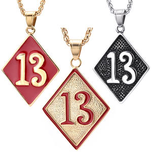 Venta caliente alfabeto símbolos 1ER Vintage colgante Acero inoxidable cadena collares joyería fabricante - Product Image 1