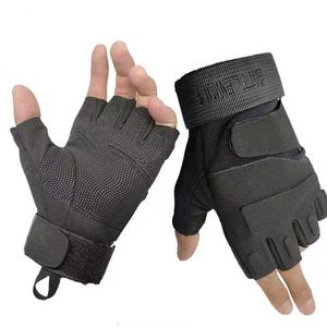 Guantes Deportivos Unisex Personalizados con Logotipo, Negros, Medios Dedos, de Poliéster, para Gimnasio, Levantamiento de Pesas, Ciclismo y Deportes al Aire Libre, con Protección UV - Product Image 1