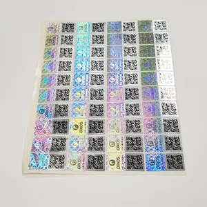 Stiker Hologram desain sampel gratis stiker QR kode 3D Label Hologram dengan sistem verifikasi keamanan