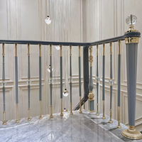 Poteau de balustrade d'escalier en alliage d'aluminium 6063-T5, pour balcon et villa, vente directe usine, installation facile, résistant à la rouille, taille personnalisée