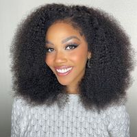 Perruques en cheveux humains vietnamiens en gros, avec closure, 4C Afro Kinky, vierges, naturelles, HD transparentes, pour perruque frontale sans colle, avec baby hair