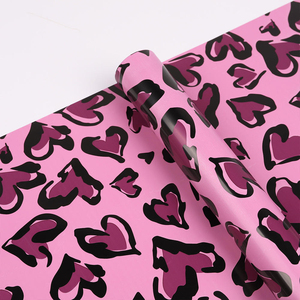 Papel de regalo grueso impermeable con estampado de leopardo y corazón de grafiti para ramos de rosas, suministros de embalaje para floristas y bricolaje. - Product Image 2