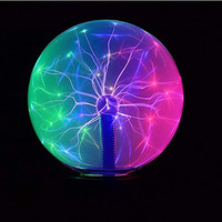 La lueur ultime: Élevez votre espace avec nos boules de plasma cueillies à la main 8 pouces Illusion Color Plasma Light