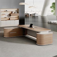 Ensemble de table et de chaise de bureau moderne, mobilier de bureau complet de luxe, design moderne, bureau de direction en forme de L pour PDG, directeur, cadre supérieur