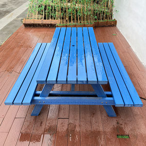 Meja dan kursi baja galvanis komersial Modern, Set meja makan anak-anak, Meja pesta, dekorasi meja piknik, Set kayu <span class=keywords><strong>Outdoor</strong></span> - Product Image 3