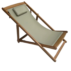 Lightweight Traditional Durable Eucalyptus Wood Moon <b>Chair</b> Eco-Friendly <b>Folding</b> Lounge Outdoor Indoor Use Headrest <b>Beach</b> Park - Product Image 1