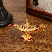 Lampe à Vœux Classique Antique en Métal Gravé et Sculpté, Lampe de Déguisement, Accessoires Arabes, Légende de Aladdin, pour la Décoration Intérieure