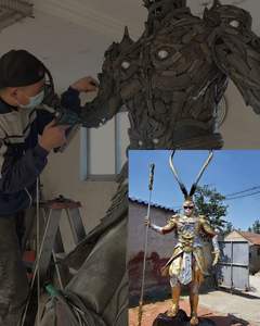 รูปปั้นลิงกษัตริย์ซุนหงอคง ขนาดเท่าตัวจริง ทำจากยางรีไซเคิล งานแฮนด์เมดจากจีน - Product Image 4