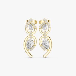 Hot Sale on Stylish <b>Infinity</b> Swirl Drop <b>Earrings</b> with Pear Cut Diamond Design for Women Modern Bridal and Formal Wear For Sale - Product Image 1