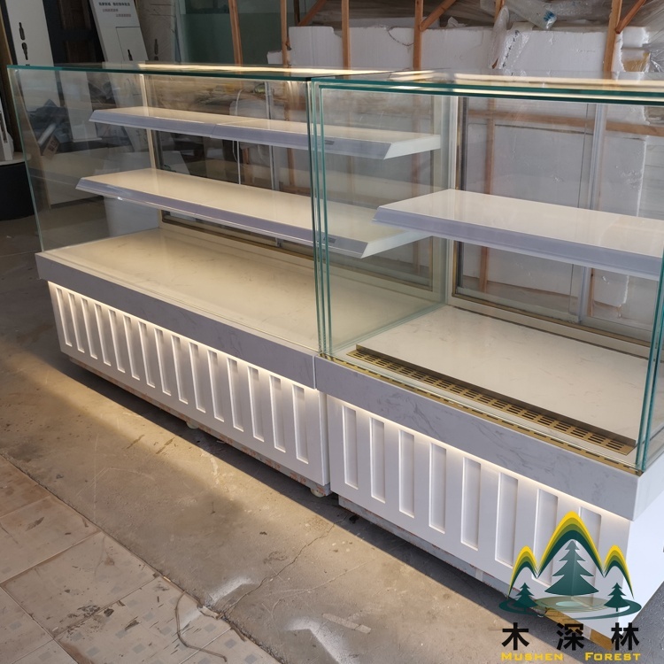 Custom Bakery Display Cabinet Refrigerated Glass
