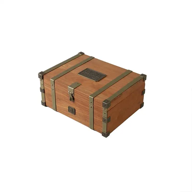 Vintage Decorative Home Trunk Wooden Treasure Chest Wood Crate OEM Box with custom size Storage wooden box