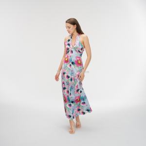 ชุดเดรสลำลองสำหรับผู้หญิง OEM แบบผูกคอ พิมพ์ลายดอกไม้ตามสั่ง สำหรับฤดูร้อน - Product Image 3