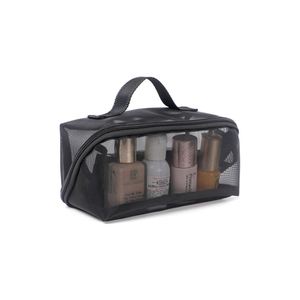 Portable Mesh Cosmetic <b>Bag</b> <b>Transparent</b> Travel Toiletry Organizer with Handle Zippered <b>Makeup</b> Pouch for Women - Product Image 3